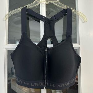 UNDER ARMOUR Women's Racerback Compression Black Sports Bra (Size 38C)